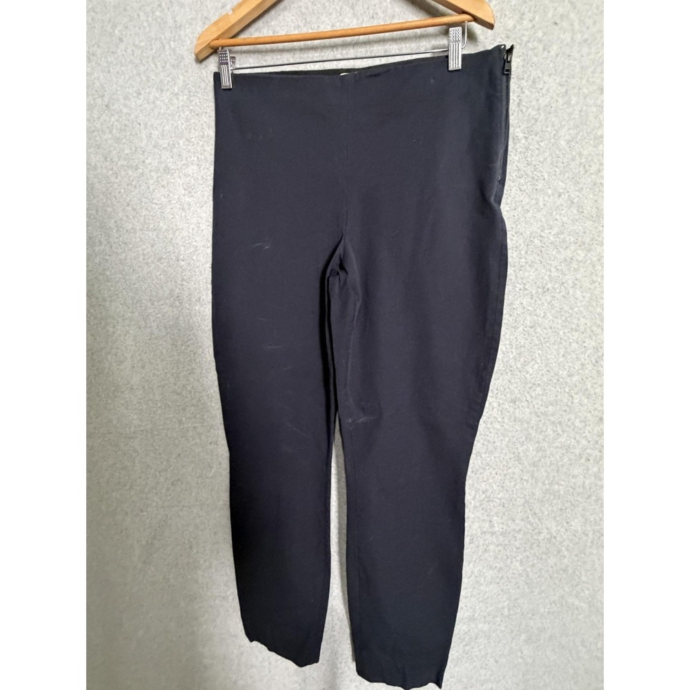 Everlane Pants Womens 12 Navy Blue Twill Ankle Slim Crop Side Zip Stretch